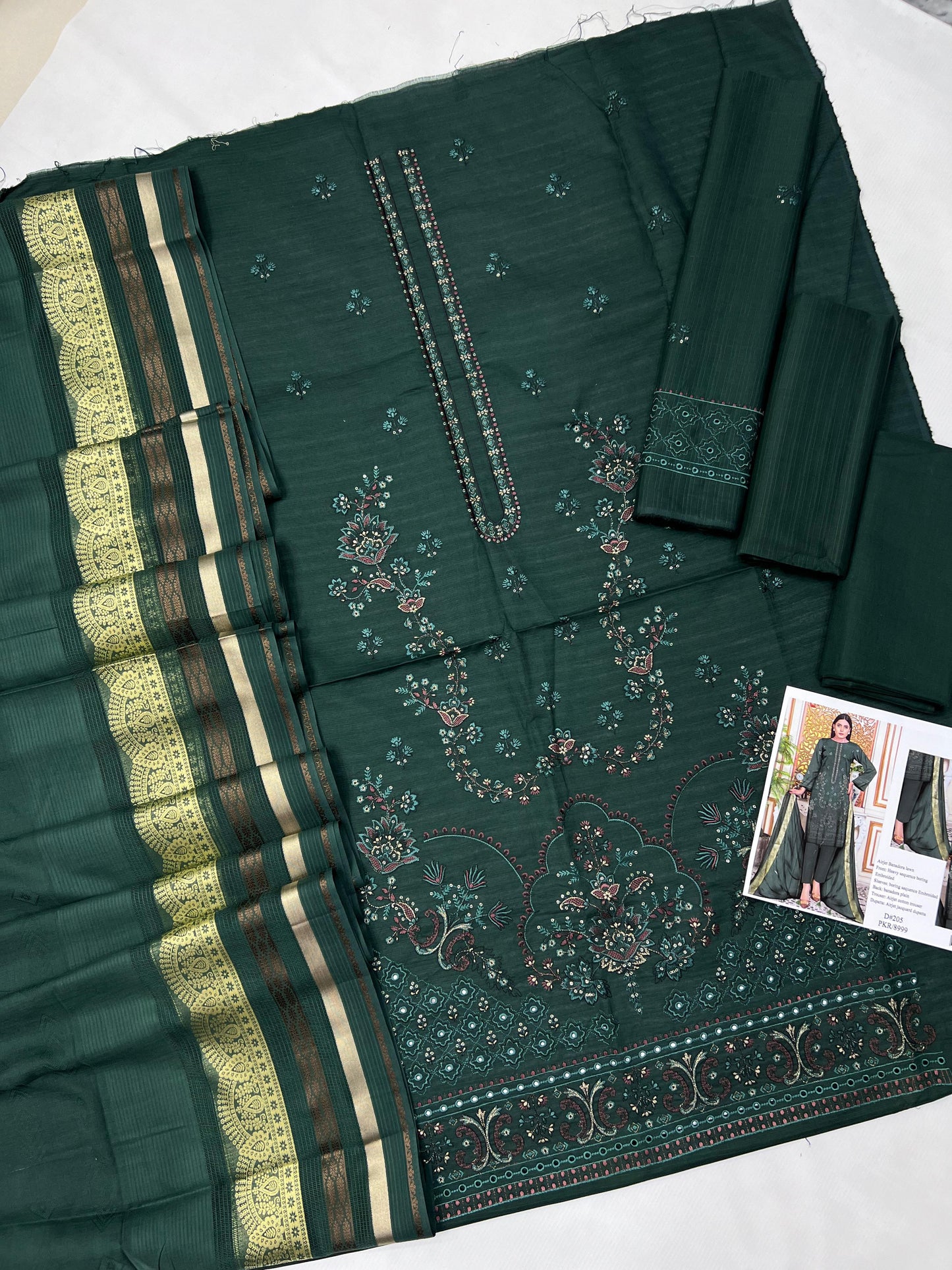 Royal Blue Embroidered 3PC Lawn Suit