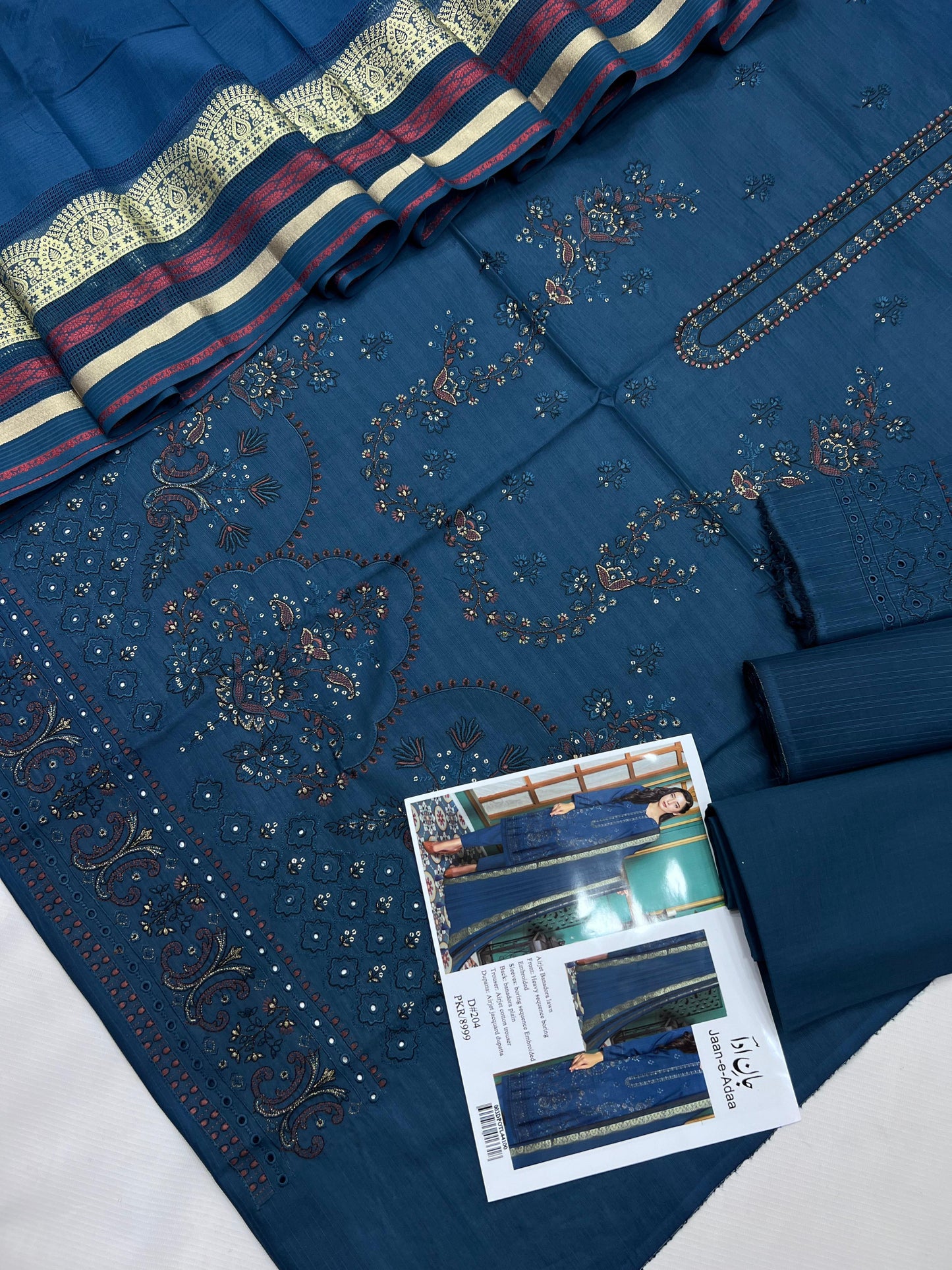 Royal Blue Embroidered 3PC Lawn Suit