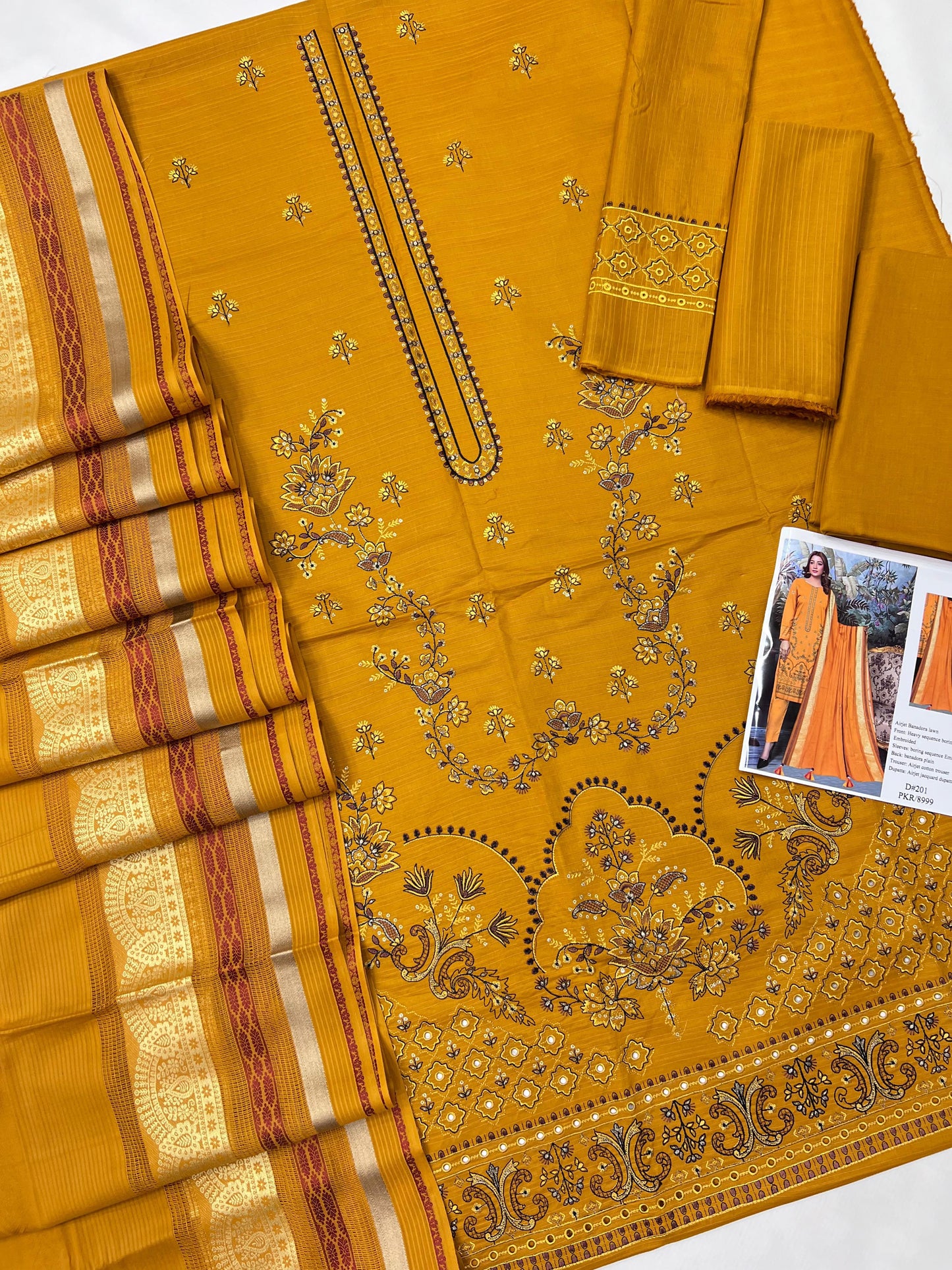 Royal Blue Embroidered 3PC Lawn Suit