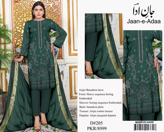 Royal Blue Embroidered 3PC Lawn Suit