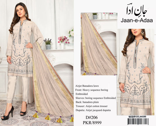 Royal Blue Embroidered 3PC Lawn Suit