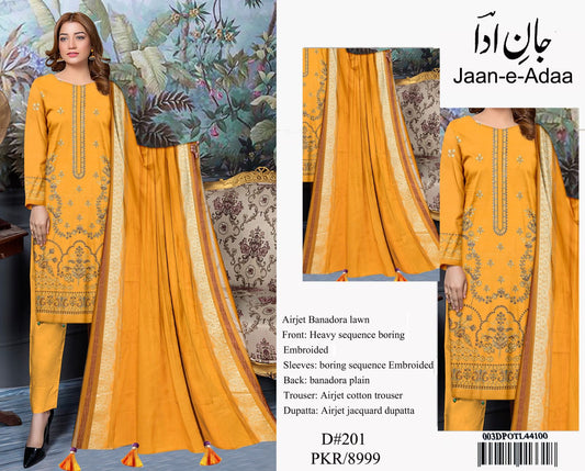 Royal Blue Embroidered 3PC Lawn Suit